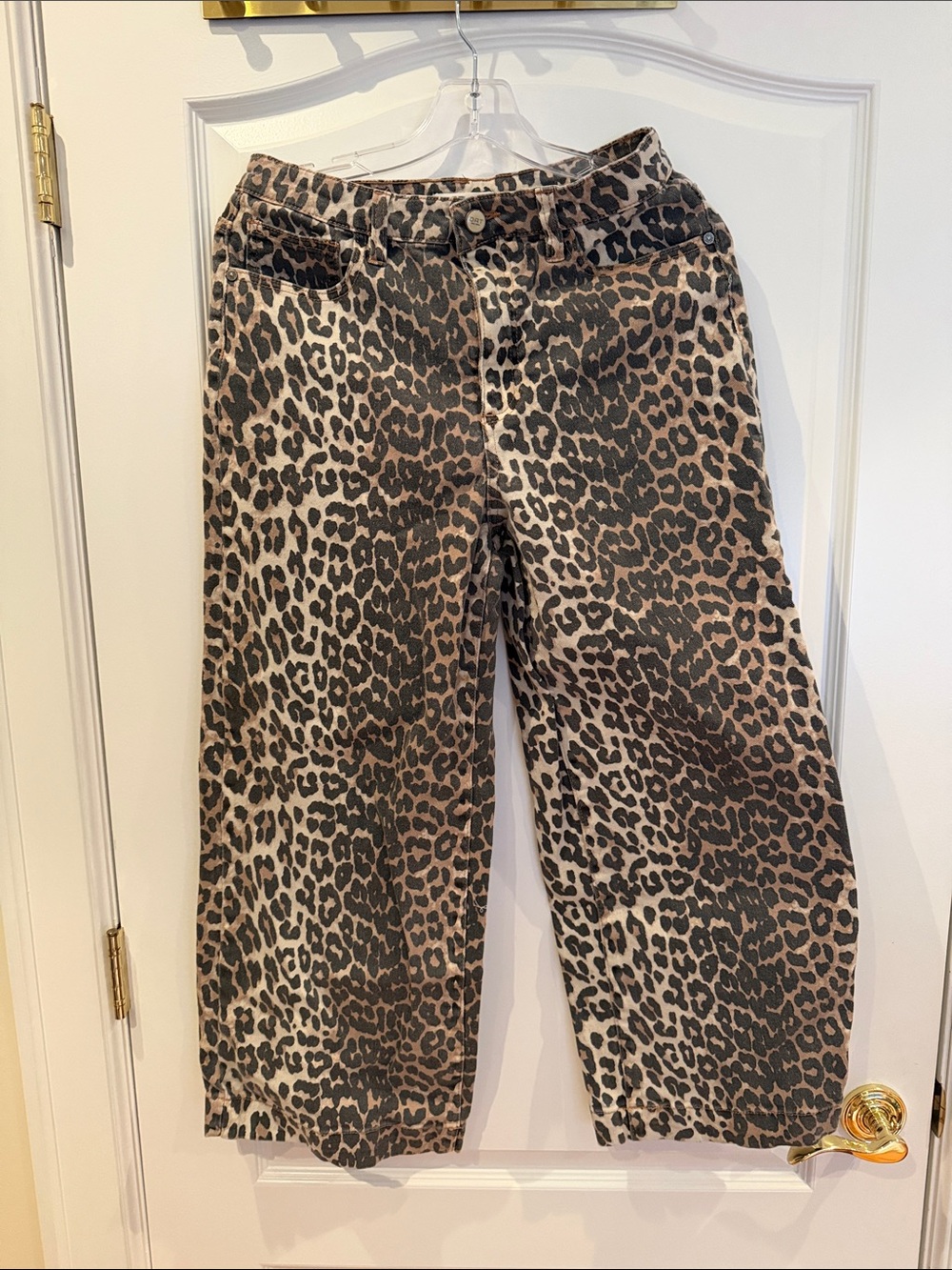 Oat New York Leopard Print Wide Leg Bottoms - Brown